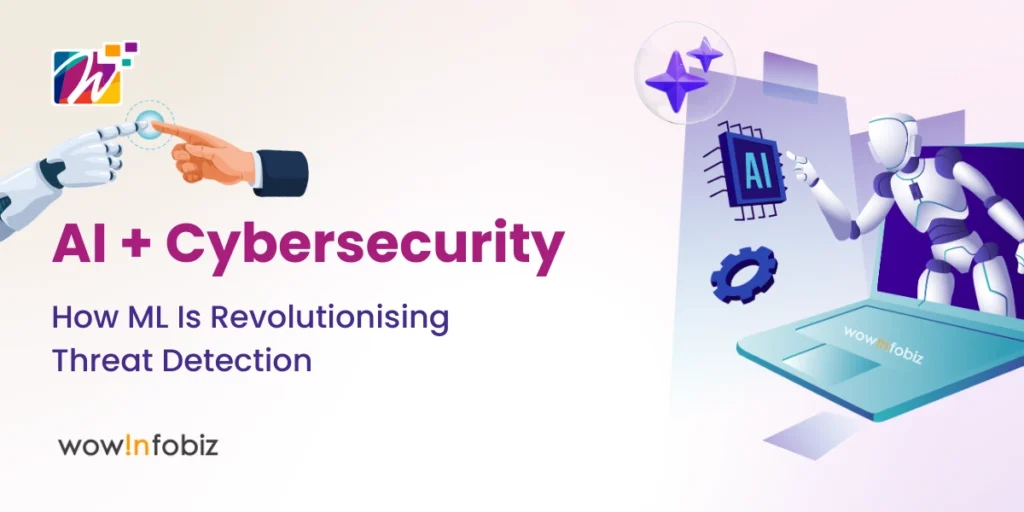 Futuristic digital interface representing artificial intelligence and cybersecurity integration.